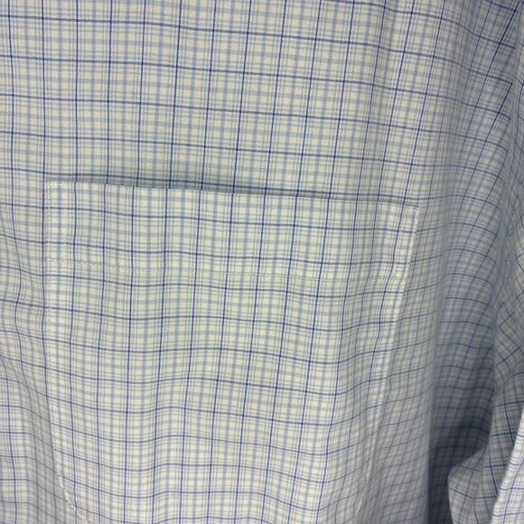 Brooks Brothers Traditional Fit Non-Iron Shirt Large Blue White Check Polo BD - Picture 3 of 10